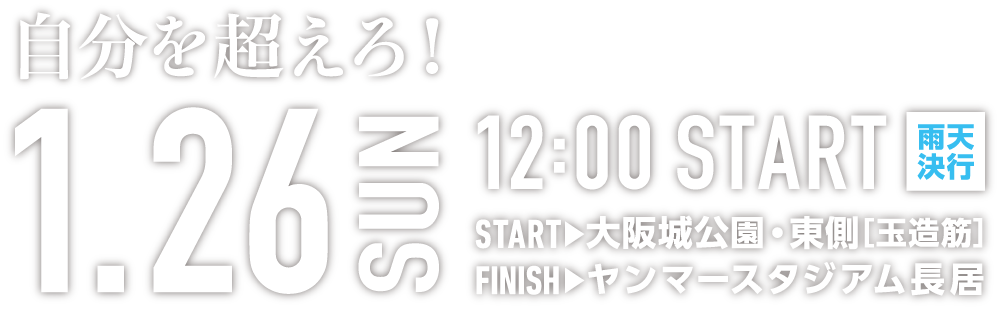 大阪ハーフマラソン 2024.01.26 SUN 12:00 START